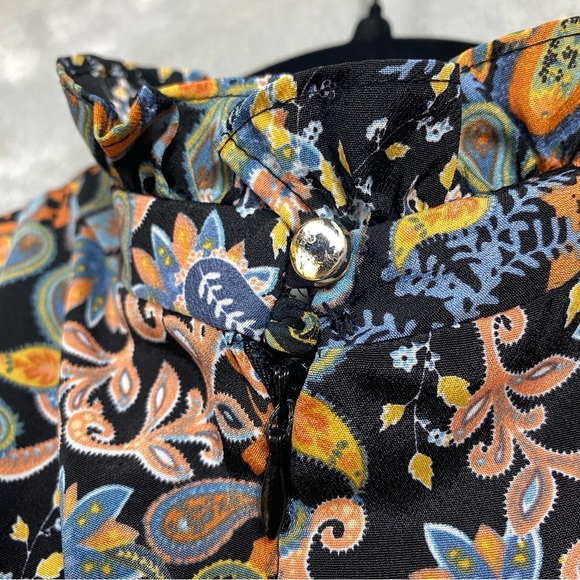 Julia Jordan Flutter Sleeve Ruffle Mock Neck Floral Paisley Midi Dress Size 16 - Picture 7 of 11